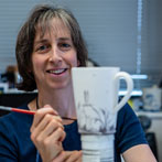 Mia Sarosi at work in her studio 2019